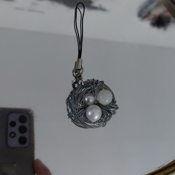 DIY Bird's Nest Phone Handbag Charm Keychain Pendant - Picture 1 of 3